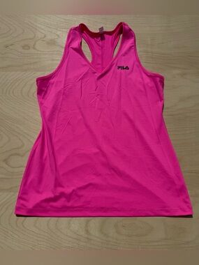 Fila Hot Pink Racerback Athletic Workout Tank Top Women's Activewear size XL